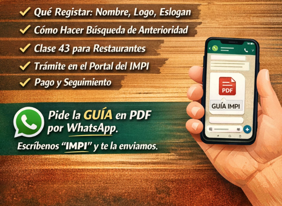 📌 ¿Cómo registrar la marca de tu restaurante en el IMPI? (Guía paso a paso GRATIS en PDF) - Imagen 2